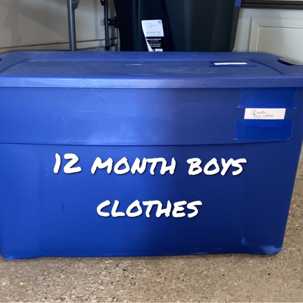 A bunch of boy clothes!! Big totes $100 each small totes $60 each